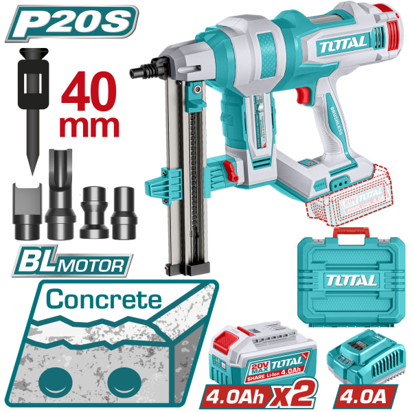 LI-ION AKÜLÜ KÖMÜRSÜZ ÇİVİ TABANCASI 40MM