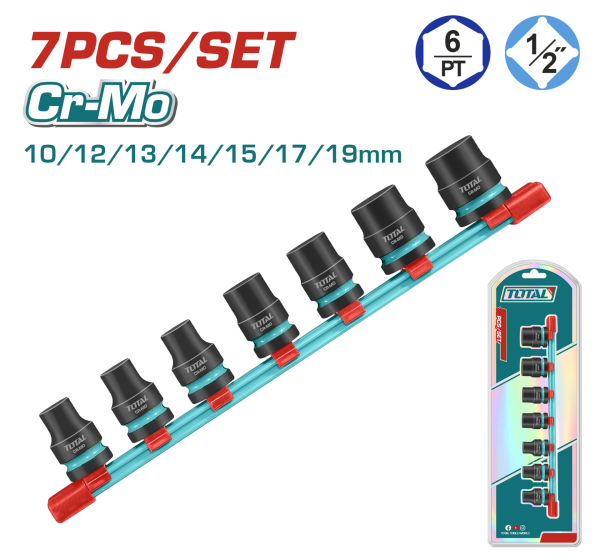 7 PARÇA 1/2” ALTI KÖŞE DARBELİ LOKMA SETİ