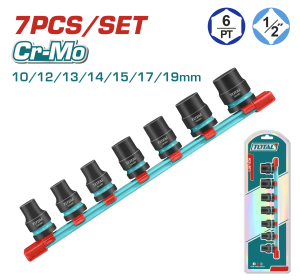 7 PARÇA 1/2” ALTI KÖŞE DARBELİ LOKMA SETİ